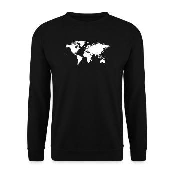 Weltkarte - Unisex Pullover - Schwarz - Vorne - Alina (178cm) & Michal (187cm)