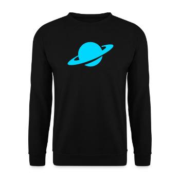 Blauer Ringplanet - Unisex Pullover - Schwarz - Vorne - Alina (178cm) & Michal (187cm)