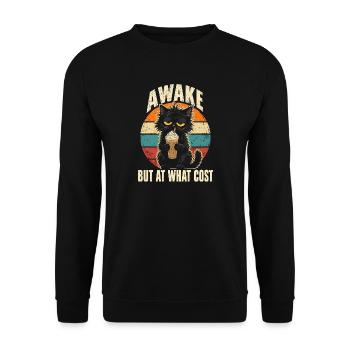  Wach, Aber Zu Welchem Preis Schwarzer Katze - Unisex Pullover - Schwarz - Vorne - Alina (178cm) & Michal (187cm)