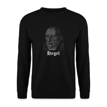 Hegel ASCII Kunstporträt - Unisex Pullover - Schwarz - Vorne - Alina (178cm) & Michal (187cm)