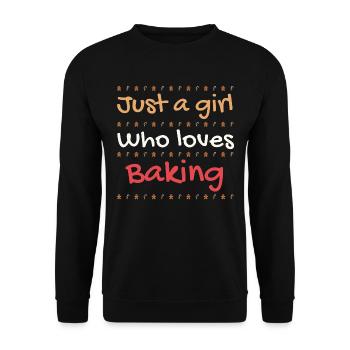 Just a Girl who loves Baking - Unisex Pullover - Schwarz - Vorne - Alina (178cm) & Michal (187cm)