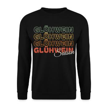 Glühwein Saison - Retro - Unisex Pullover - Schwarz - Vorne - Alina (178cm) & Michal (187cm)