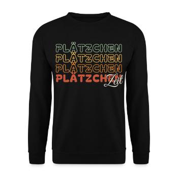 Plätzchen Zeit - Retro - Unisex Pullover - Schwarz - Vorne - Alina (178cm) & Michal (187cm)