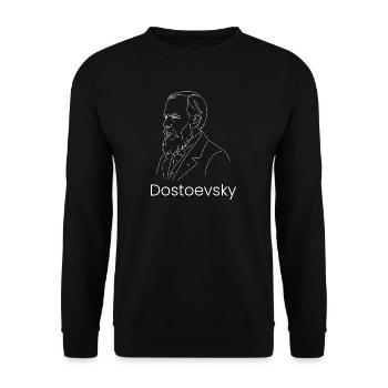 Porträt der Dostojewski-Linie - Unisex Pullover - Schwarz - Vorne - Alina (178cm) & Michal (187cm)