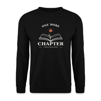 One More Chapter – Buch & Lesezeit - Unisex Pullover - Schwarz - Vorne - Alina (178cm) & Michal (187cm)
