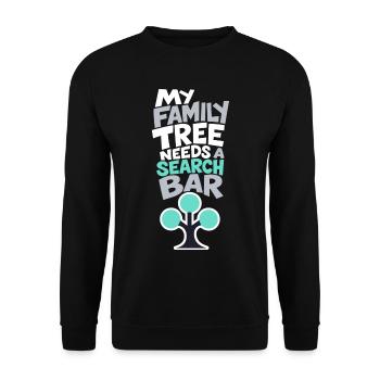 Ahnenforschung – My Family Tree Needs a Search Bar - Unisex Pullover - Schwarz - Vorne - Alina (178cm) & Michal (187cm)