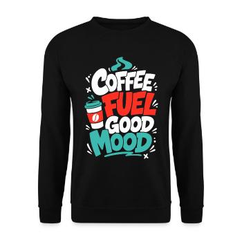 Kaffee – Coffee Fuel Good Mood - Unisex Pullover - Schwarz - Vorne - Alina (178cm) & Michal (187cm)