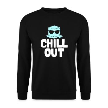 Eiswürfel mit Sonnenbrille – Chill Out - Unisex Pullover - Schwarz - Vorne - Alina (178cm) & Michal (187cm)