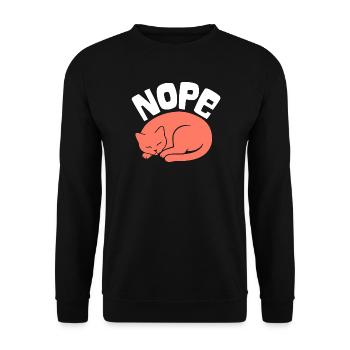 Schlafende Katze – Nope - Unisex Pullover - Schwarz - Vorne - Alina (178cm) & Michal (187cm)