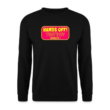 Hände weg von meinem Snack - Unisex Pullover - Schwarz - Vorne - Alina (178cm) & Michal (187cm)