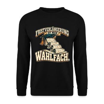 Fristverlängerung ist mein Wahlfach - Unisex Pullover - Schwarz - Vorne - Alina (178cm) & Michal (187cm)