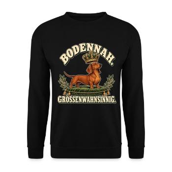 Königshund Großenwahnsinn - Unisex Pullover - Schwarz - Vorne - Alina (178cm) & Michal (187cm)