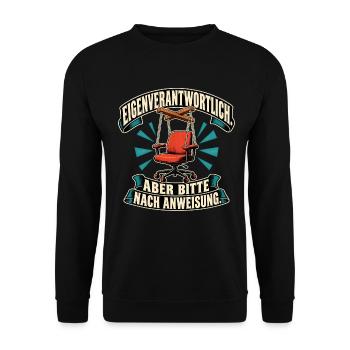 Eigenverantwortlich – aber Nachweisung - Unisex Pullover - Schwarz - Vorne - Alina (178cm) & Michal (187cm)