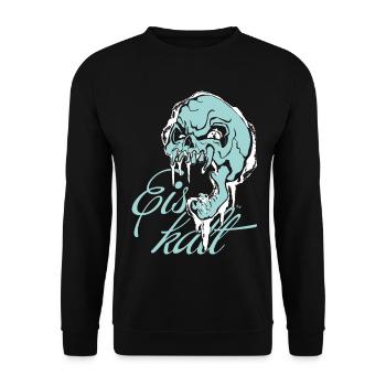 Skelett Eiskalt Blau - Unisex Pullover - Schwarz - Vorne - Alina (178cm) & Michal (187cm)
