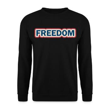 Freiheitsmutiges Patriotisches Statement-design - Unisex Pullover - Schwarz - Vorne - Alina (178cm) & Michal (187cm)