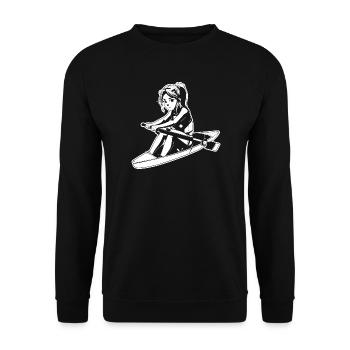 Ruderin Skizze - Unisex Pullover - Schwarz - Vorne - Alina (178cm) & Michal (187cm)