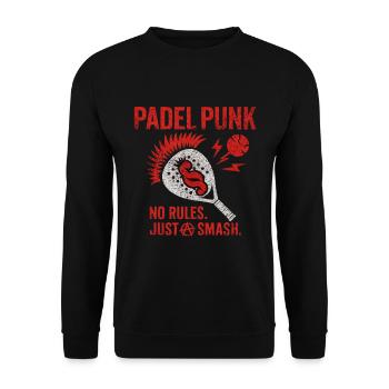 Padel Punk No Rules Just Smash Retro Grunge Design - Unisex Pullover - Schwarz - Vorne - Alina (178cm) & Michal (187cm)