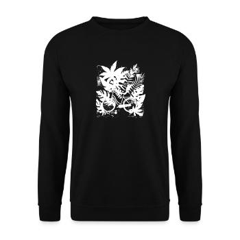 Fahrrad Cartoon Stil - Unisex Pullover - Schwarz - Vorne - Alina (178cm) & Michal (187cm)
