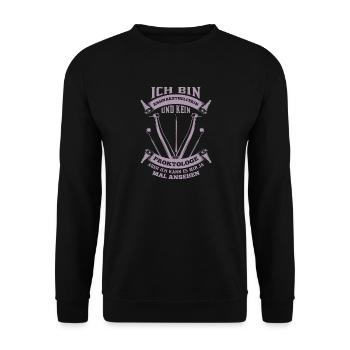 Zahnarzthelferin und kein Prokotologe - Unisex Pullover - Schwarz - Vorne - Alina (178cm) & Michal (187cm)