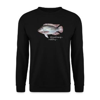  Oreochromis niloticus  - Unisex Pullover - Schwarz - Vorne - Alina (178cm) & Michal (187cm)