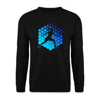 Doppelspiel Geschenkidee für eine Racketsportlerin - Unisex Pullover - Schwarz - Vorne - Alina (178cm) & Michal (187cm)