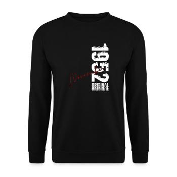 51. Geburtstag Geschenk November Original 1952 - Unisex Pullover - Schwarz - Vorne - Alina (178cm) & Michal (187cm)