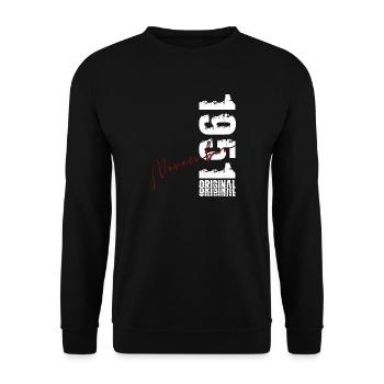 75. Geburtstag Geschenk November Original 1951 - Unisex Pullover - Schwarz - Vorne - Alina (178cm) & Michal (187cm)