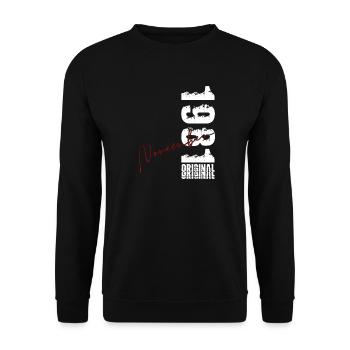 45. Geburtstag Geschenk November Original 1981 - Unisex Pullover - Schwarz - Vorne - Alina (178cm) & Michal (187cm)