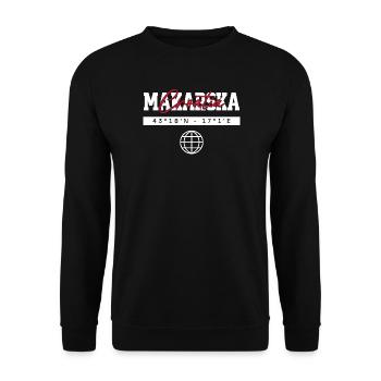 Makarska Kroatien Koordinaten Reise Souvenir - Unisex Pullover - Schwarz - Vorne - Alina (178cm) & Michal (187cm)