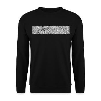 Rennrad Scribble – Minimalistisches Fahrradmotiv - Unisex Pullover - Schwarz - Vorne - Alina (178cm) & Michal (187cm)