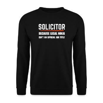 Lustiges Rechtsgeschenk des Anwalts - Unisex Pullover - Schwarz - Vorne - Alina (178cm) & Michal (187cm)