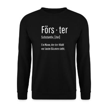 Förster Substantiv Definition Wald Geschenk - Unisex Pullover - Schwarz - Vorne - Alina (178cm) & Michal (187cm)
