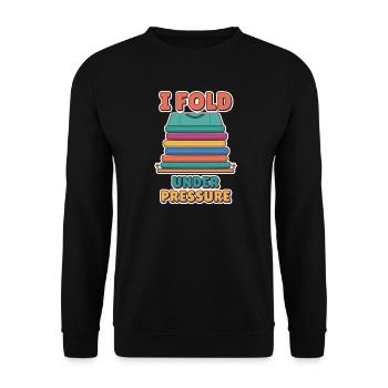 Ich gebe unter Druck nach - Unisex Pullover - Schwarz - Vorne - Alina (178cm) & Michal (187cm)