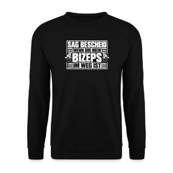 Bizeps Bodybuilding Bodybuilder Gym Kraftsport - Unisex Pullover - Schwarz - Vorne - Alina (178cm) & Michal (187cm)