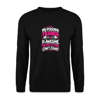 Personal Trainer Bodybuilder Gym Kraftsport - Unisex Pullover - Schwarz - Vorne - Alina (178cm) & Michal (187cm)