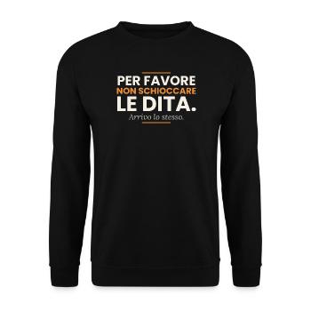 Bitte schnippen Sie nicht mit den Fingern – Kellner - Unisex Pullover - Schwarz - Vorne - Alina (178cm) & Michal (187cm)