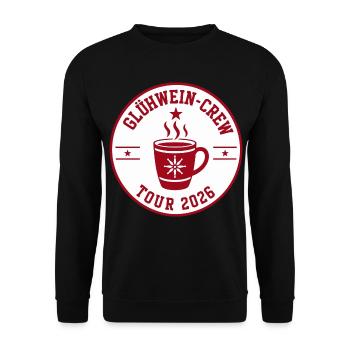 Glühwein Crew Tour 2026 - Unisex Pullover - Schwarz - Vorne - Alina (178cm) & Michal (187cm)