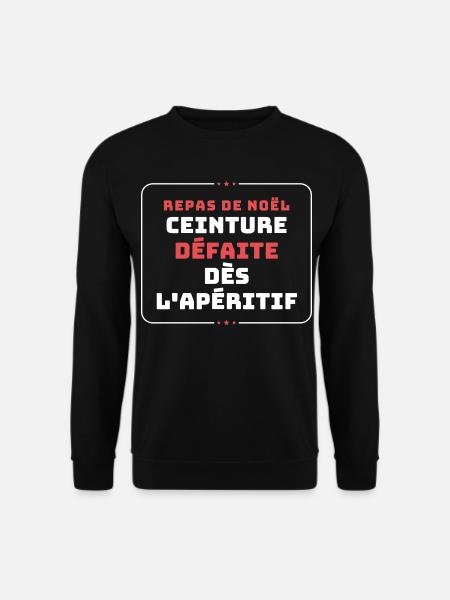 Weihnachtsessen-Gürtel-Niederlage-Vorspeise - Unisex Pullover - Schwarz