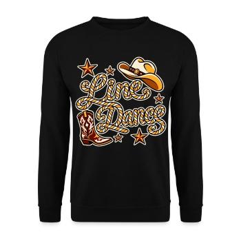Line Dance Western Motiv - Unisex Pullover - Schwarz - Vorne - Alina (178cm) & Michal (187cm)