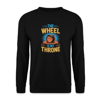 Gifts For Pottery Makers Wheel Is My Throne - Unisex Pullover - Schwarz - Vorne - Alina (178cm) & Michal (187cm)