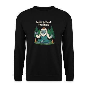 Inner peace- I’m chillin’ - Unisex Pullover - Schwarz - Vorne - Alina (178cm) & Michal (187cm)