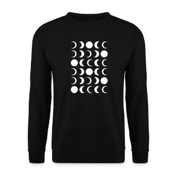 Gitter der Mondphasen - Unisex Pullover - Schwarz - Vorne - Alina (178cm) & Michal (187cm)