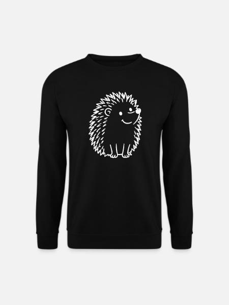 Süßer Doodle-Igel Linienkunst - Unisex Pullover - Schwarz