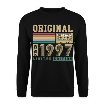 Original 1997 Jahrgang 30. Geburtstag Vintage - Unisex Pullover - Schwarz - Vorne - Alina (178cm) & Michal (187cm)
