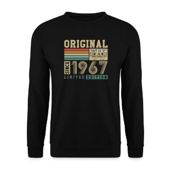 Original 1967 Jahrgang 60. Geburtstag Vintage - Unisex Pullover - Schwarz - Vorne - Alina (178cm) & Michal (187cm)