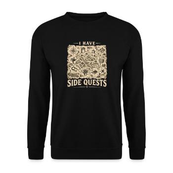 Ich habe täglich Nebenquests auf der Karte - Unisex Pullover - Schwarz - Vorne - Alina (178cm) & Michal (187cm)