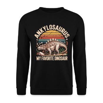 Lieblingsdinosaurier Ankylosaurus Dino Geschenk - Unisex Pullover - Schwarz - Vorne - Alina (178cm) & Michal (187cm)