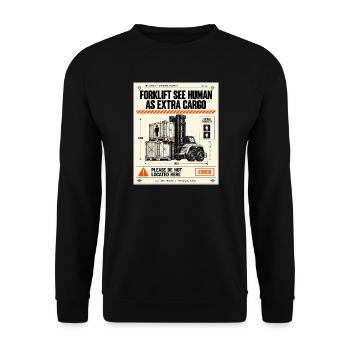 Menschen als zusätzliche Last - Unisex Pullover - Schwarz - Vorne - Alina (178cm) & Michal (187cm)