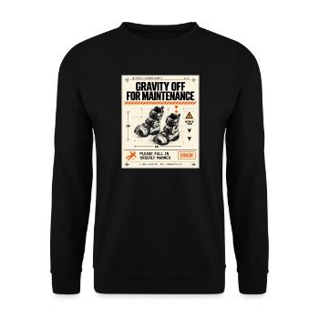 Schwerkraft bei der Instandhaltung - Unisex Pullover - Schwarz - Vorne - Alina (178cm) & Michal (187cm)