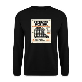 Erfolgreiche Feuerbekämpfung - Unisex Pullover - Schwarz - Vorne - Alina (178cm) & Michal (187cm)